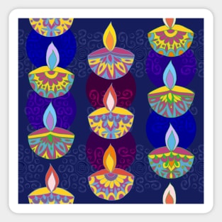 Diwali Diya Lamps Sticker